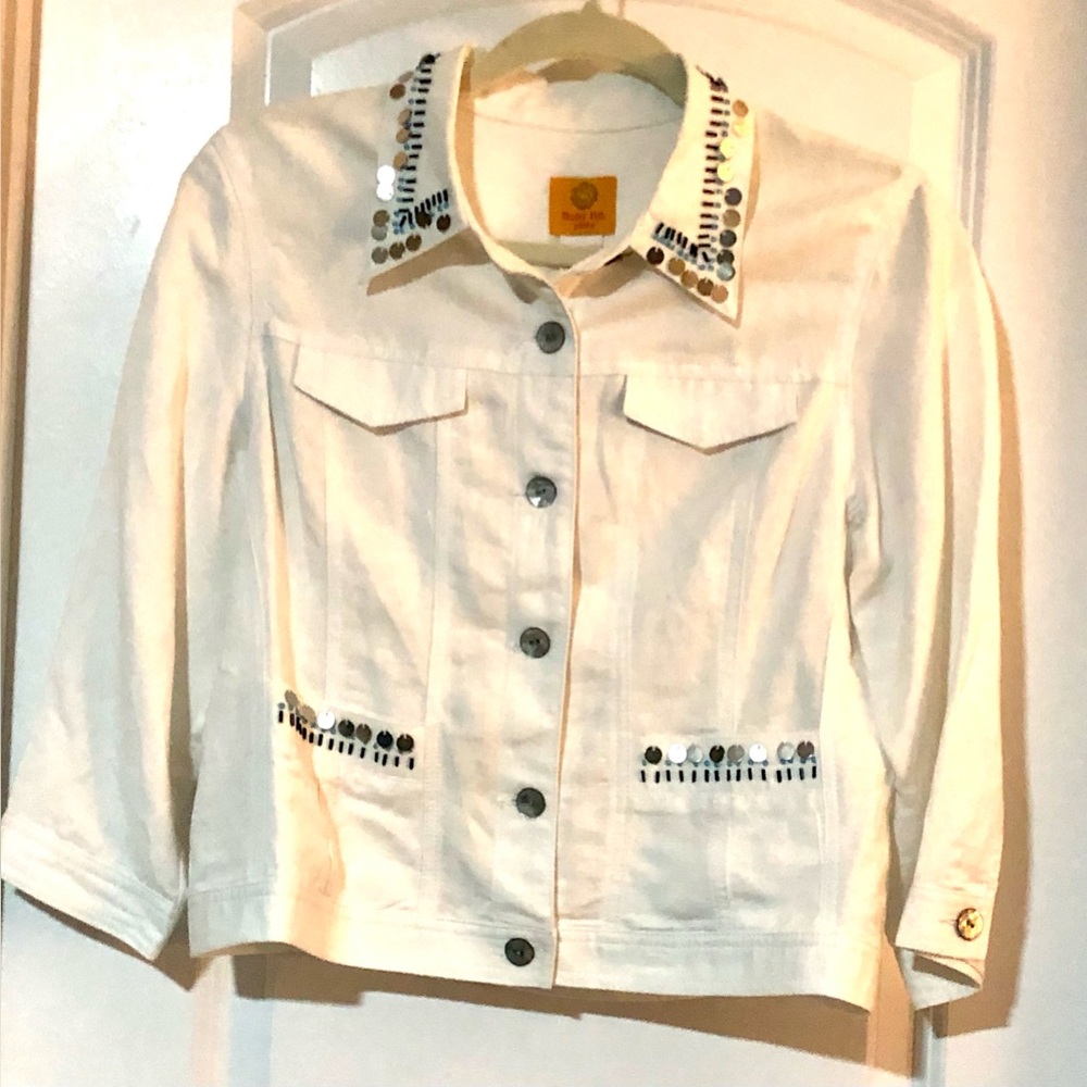 Ruby Road Embellished White Lightweight Women's Jacket~10P~